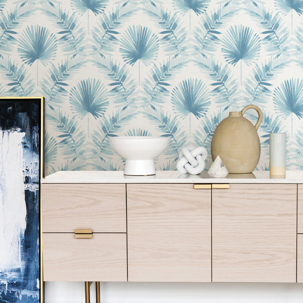 Calla Painted Palm Wallpaper wallpaper detail or room view