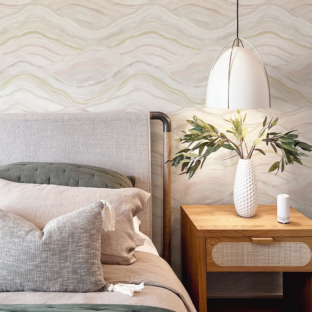 Dorea Striated Waves Wallpaper wallpaper detail or room view