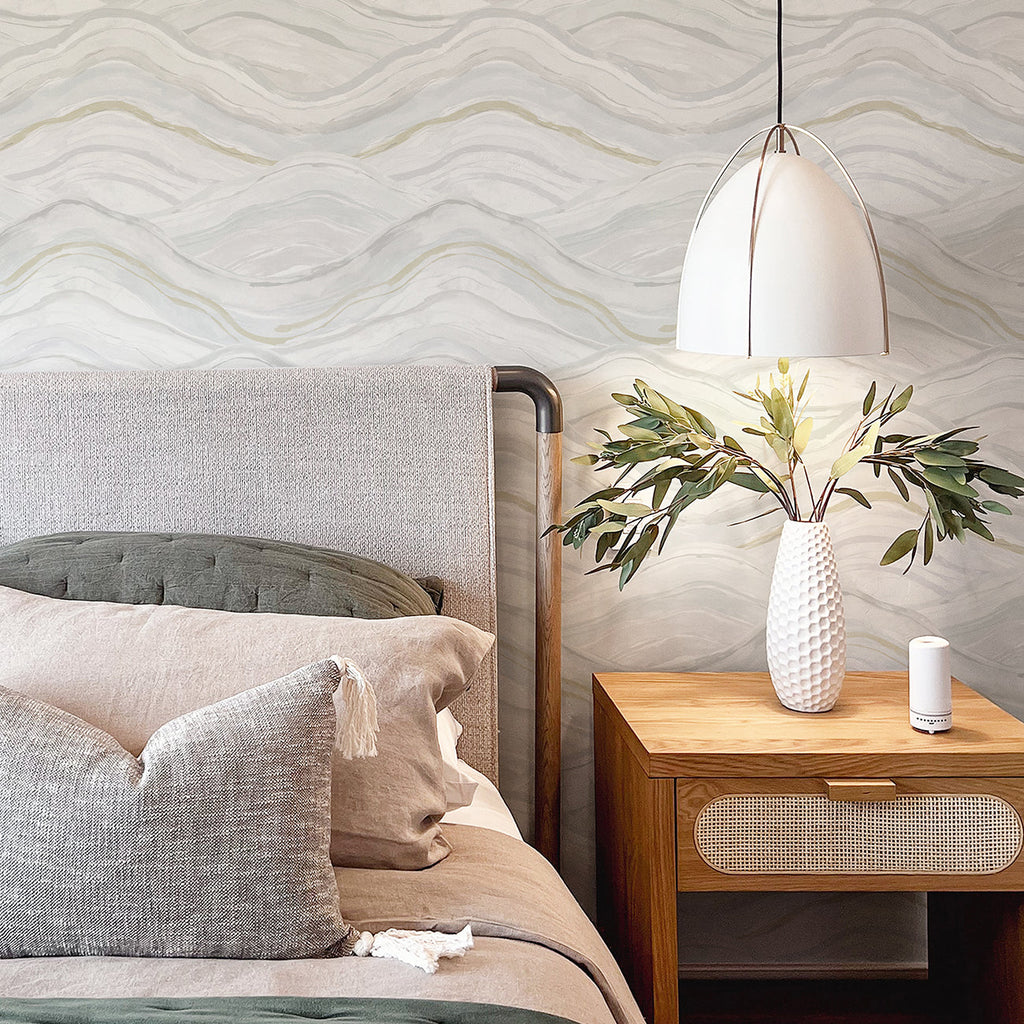 Dorea Striated Waves Wallpaper wallpaper detail or room view