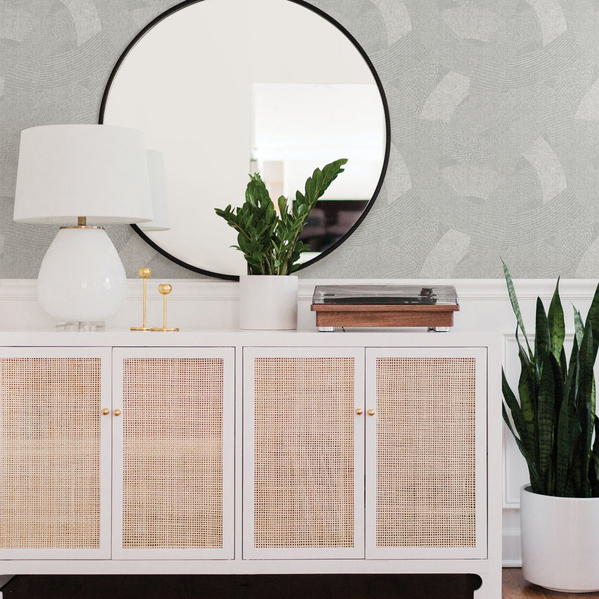 Tania Woven Abstract Wallpaper wallpaper detail or room view