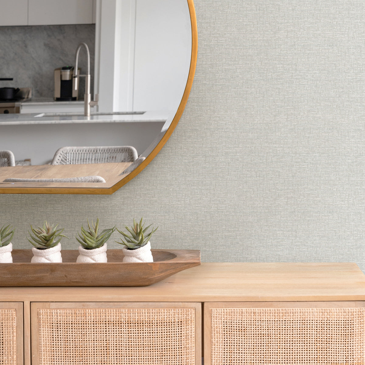 Minerva Texture Geometric Wallpaper wallpaper detail or room view