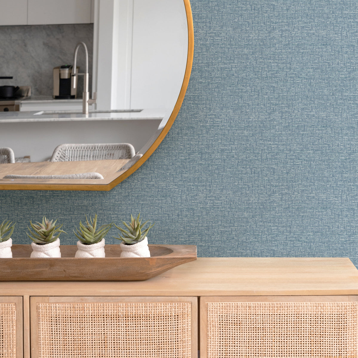 Minerva Texture Geometric Wallpaper wallpaper detail or room view