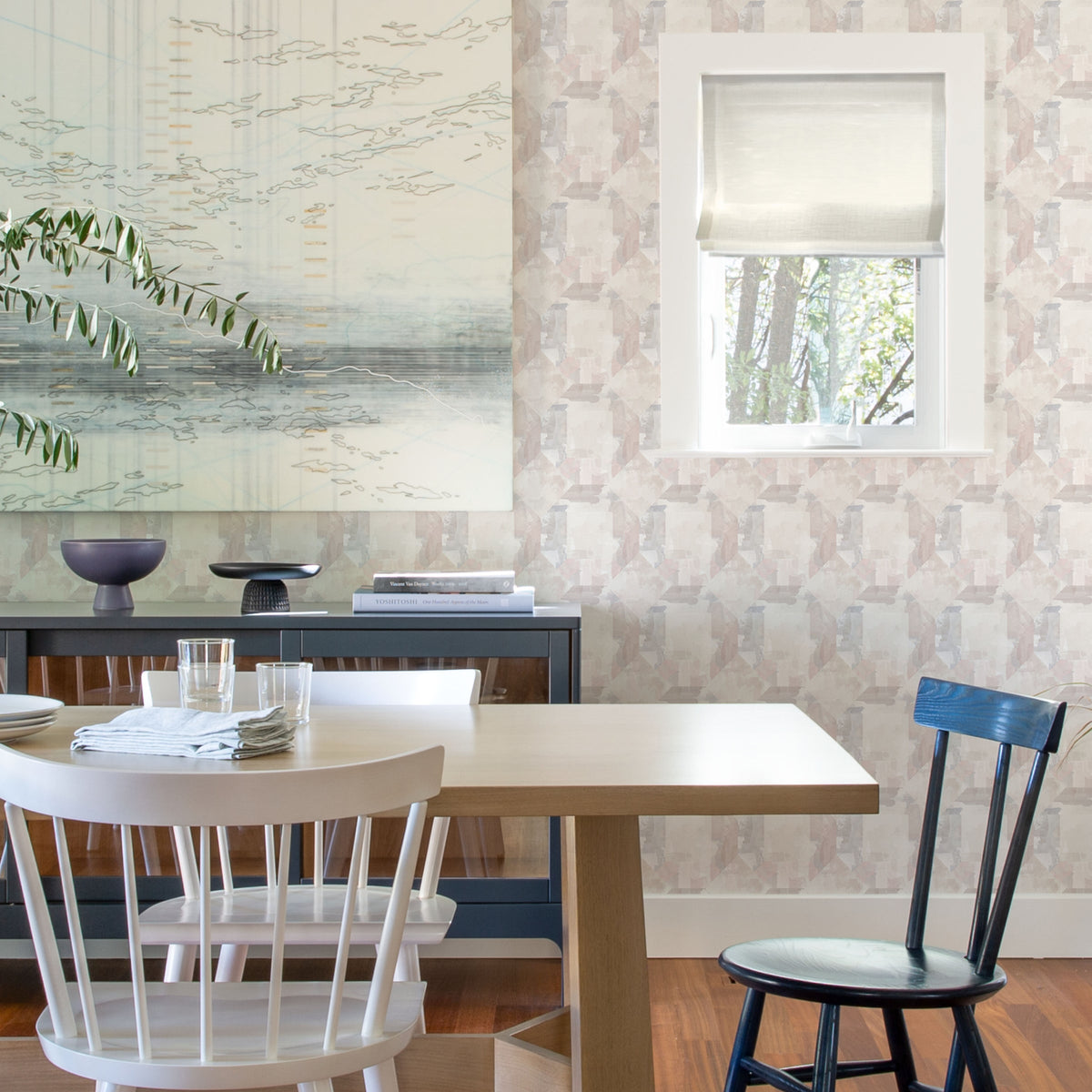Perrin Gem Geometric Wallpaper wallpaper detail or room view