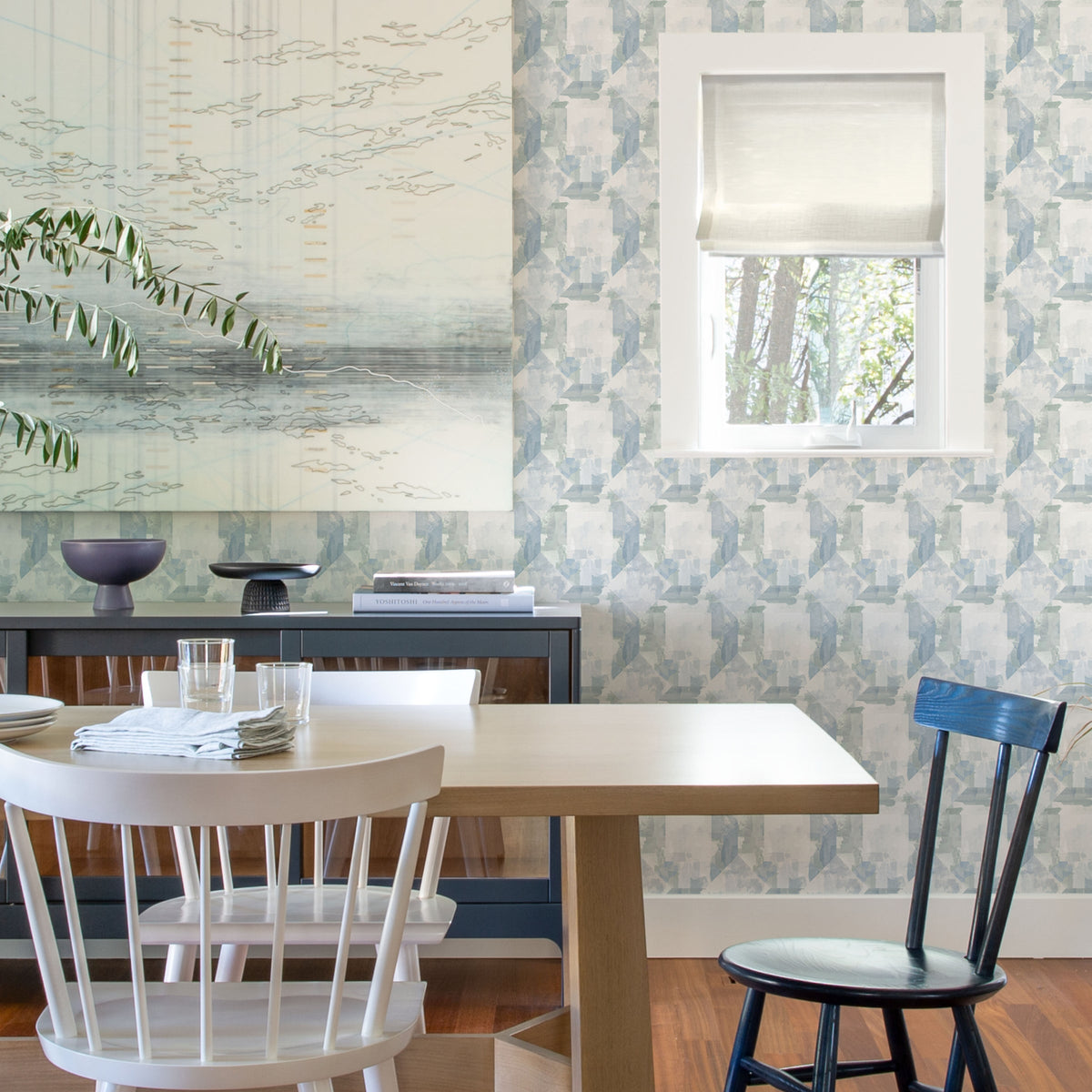 Perrin Gem Geometric Wallpaper wallpaper detail or room view