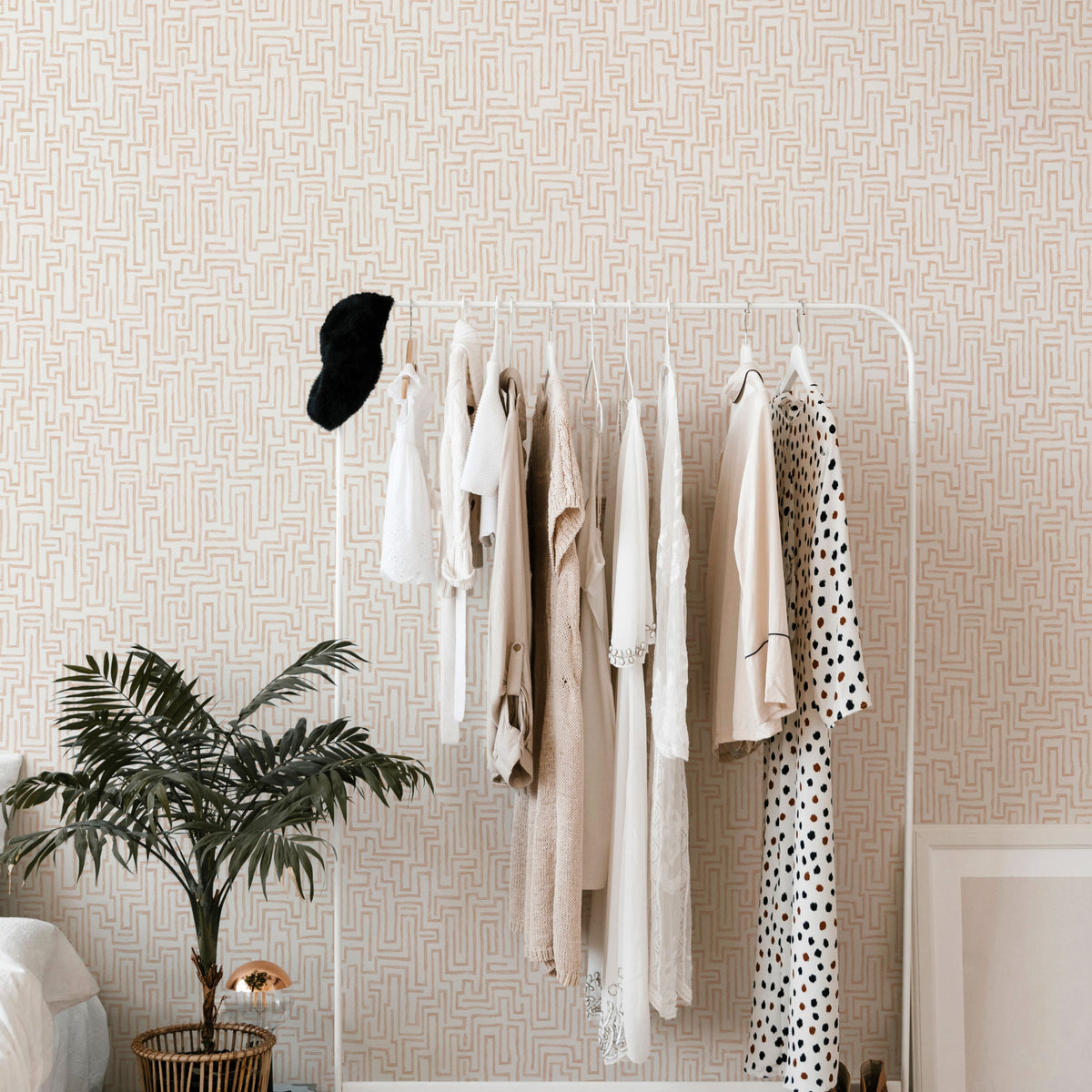 Ramble Geometric Wallpaper wallpaper detail or room view