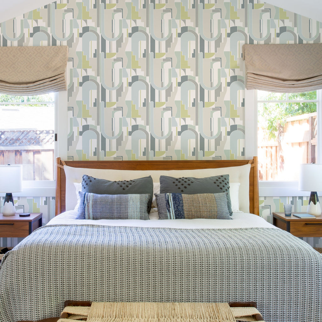 Odele Geometric Archways Wallpaper wallpaper detail or room view