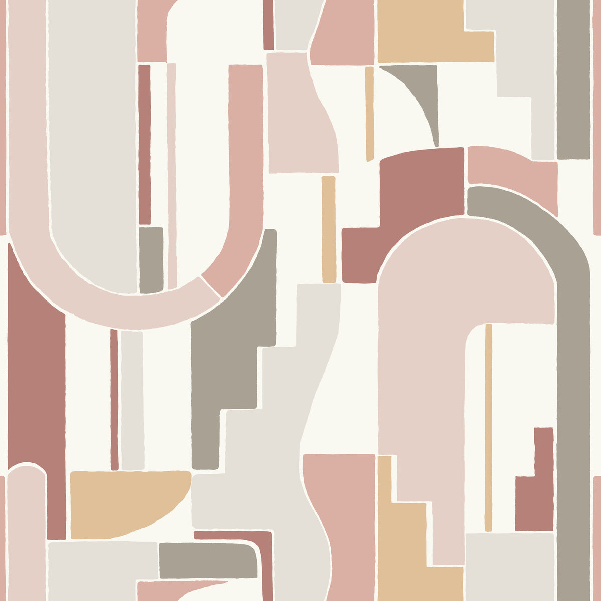 Odele Geometric Archways Wallpaper in Blush