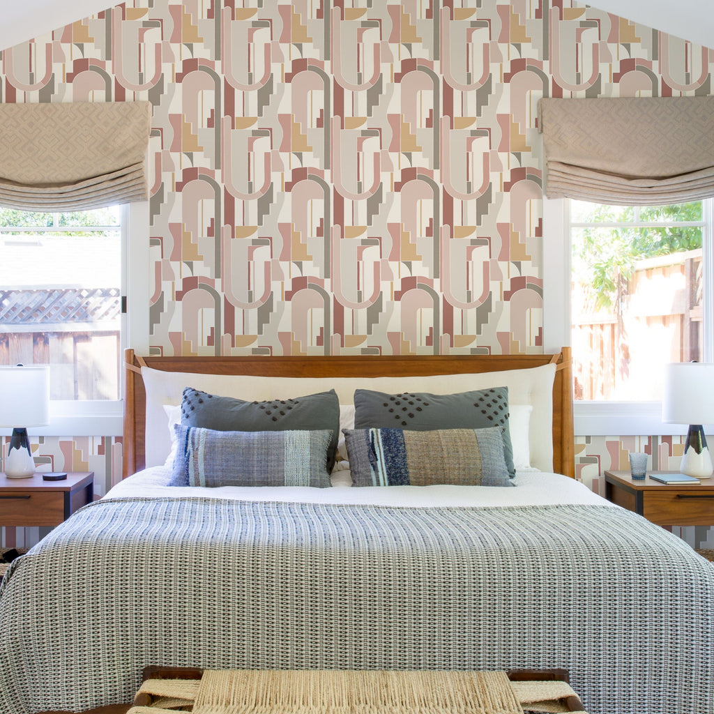 Odele Geometric Archways Wallpaper wallpaper detail or room view