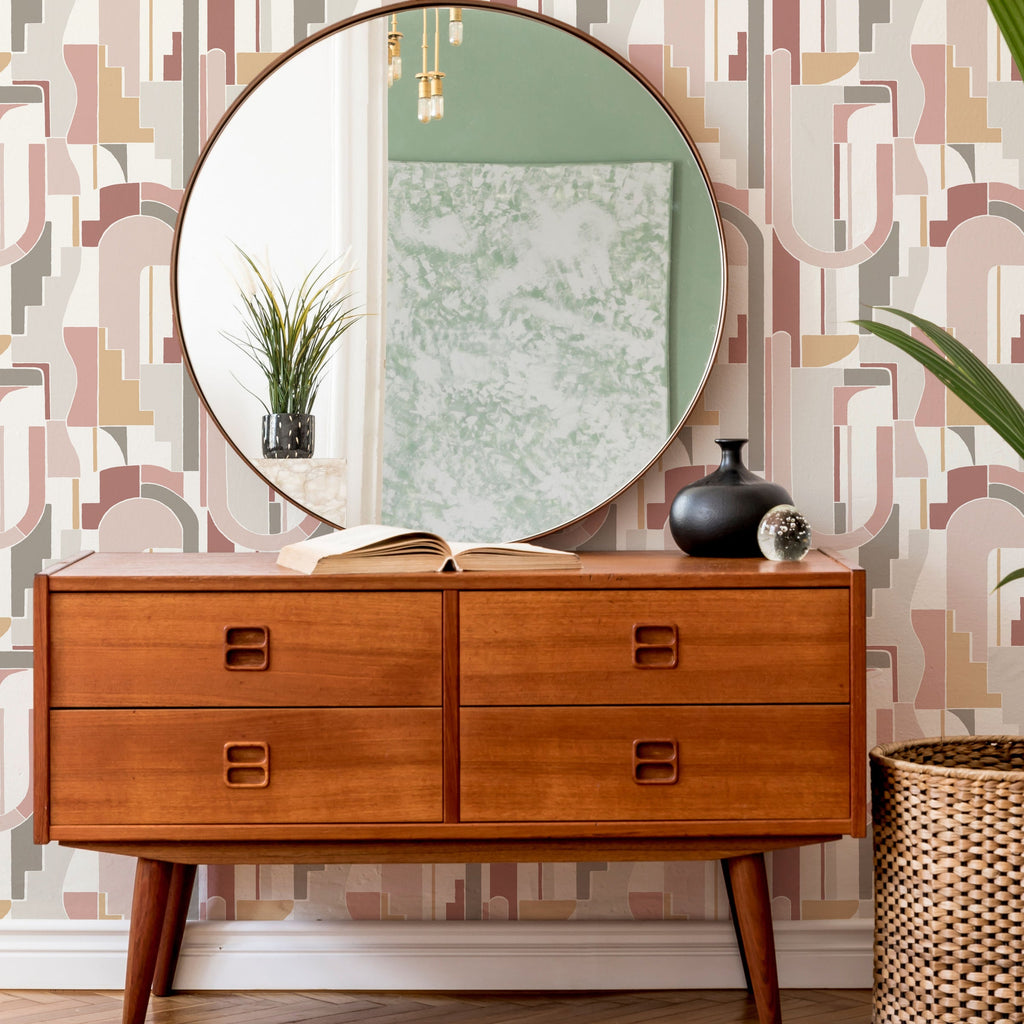Odele Geometric Archways Wallpaper wallpaper detail or room view
