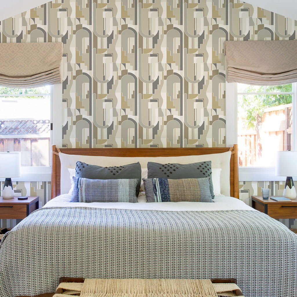 Odele Geometric Archways Wallpaper wallpaper detail or room view