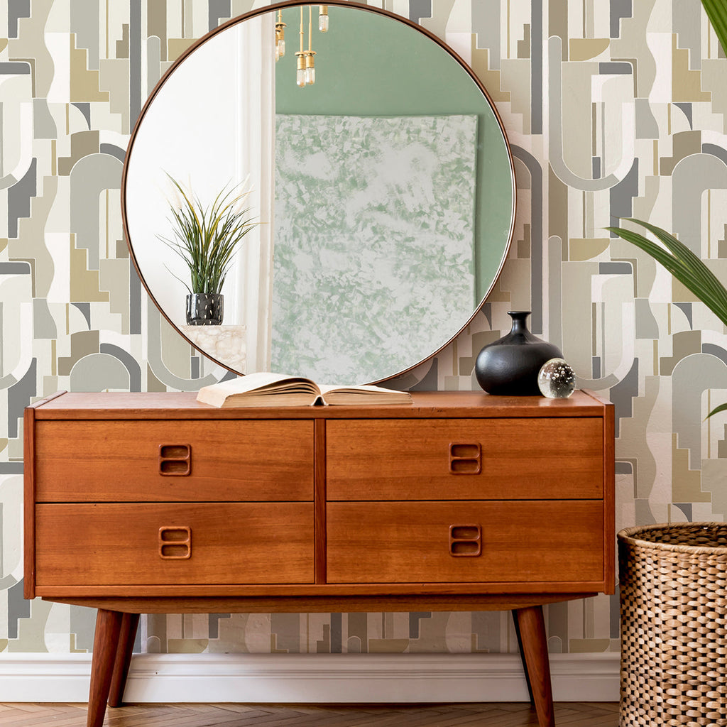 Odele Geometric Archways Wallpaper wallpaper detail or room view