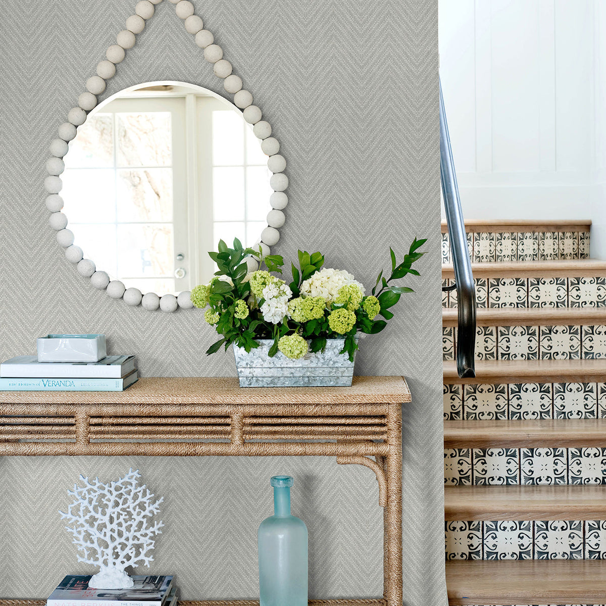 Glynn Chevron Wallpaper wallpaper detail or room view