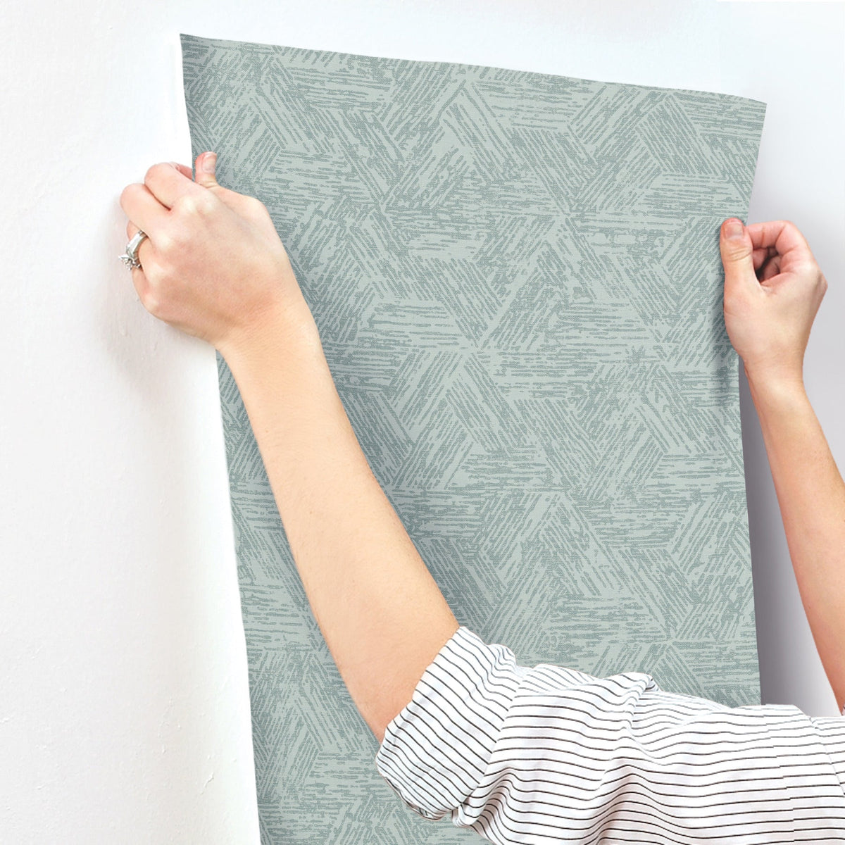 Retreat Quilted Geometric Wallpaper wallpaper detail or room view