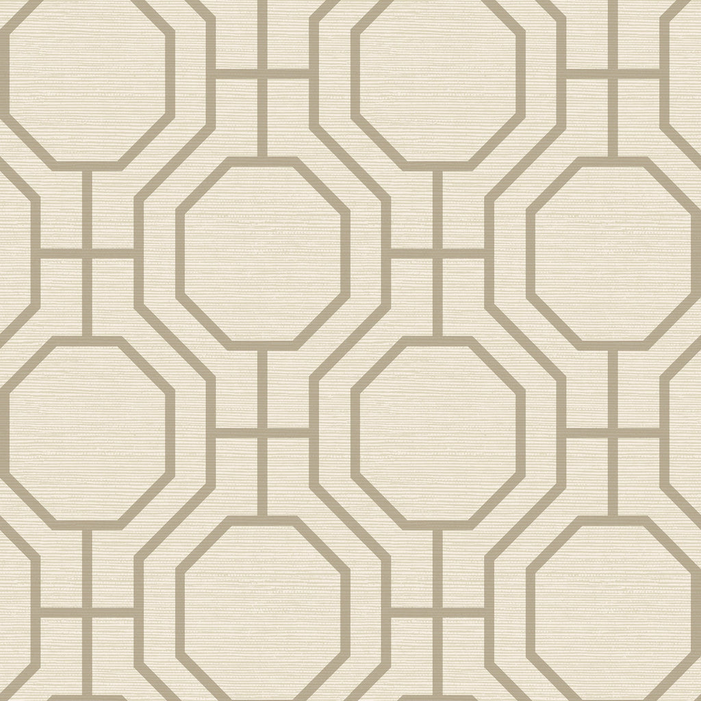 Manor Geometric Trellis Wallpaper in Taupe