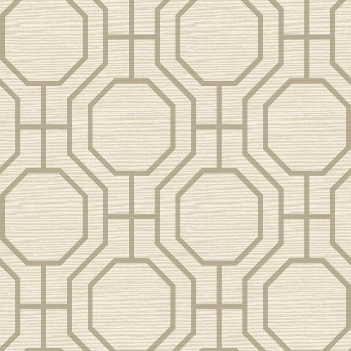 Manor Geometric Trellis Wallpaper in Taupe