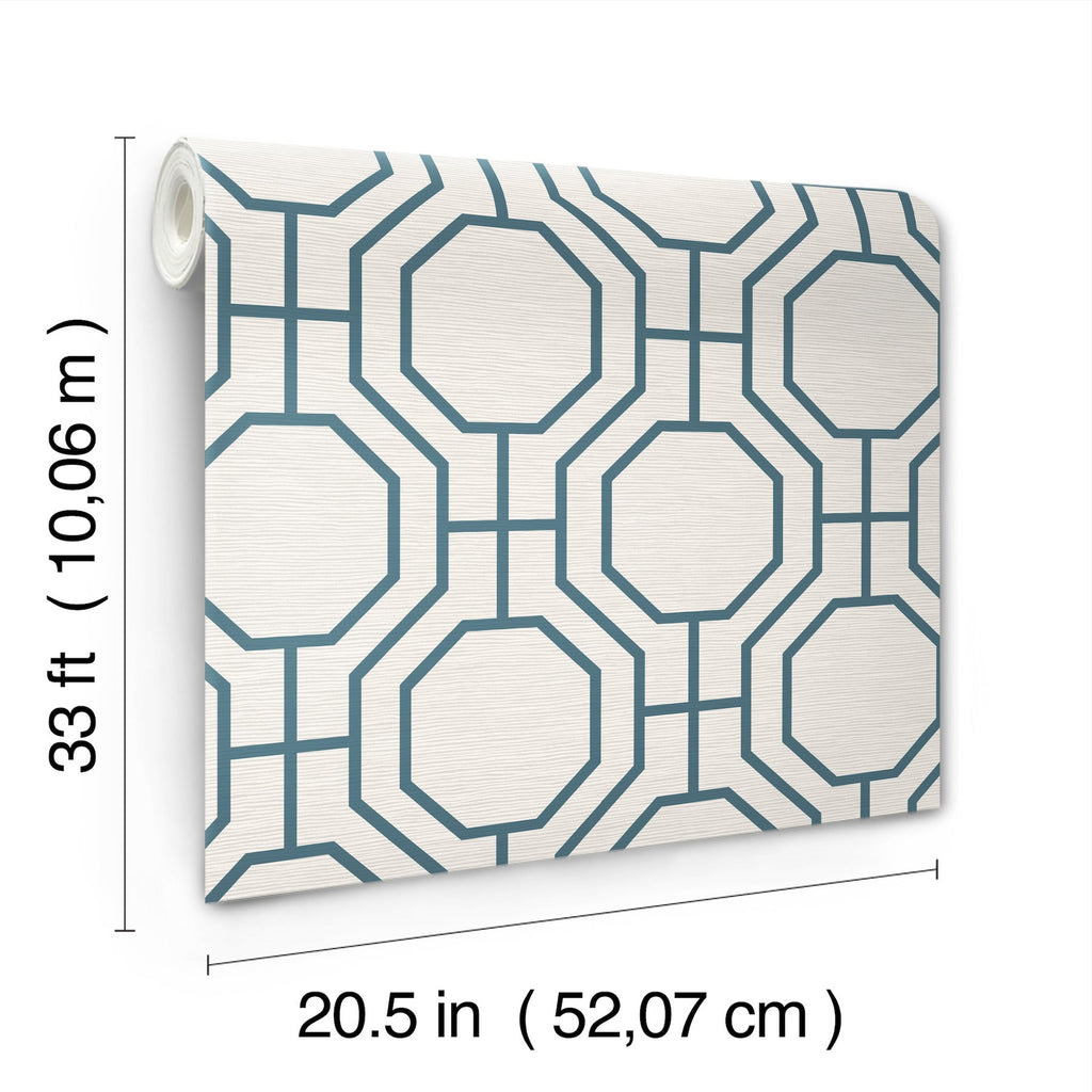 Manor Geometric Trellis Wallpaper wallpaper detail or room view