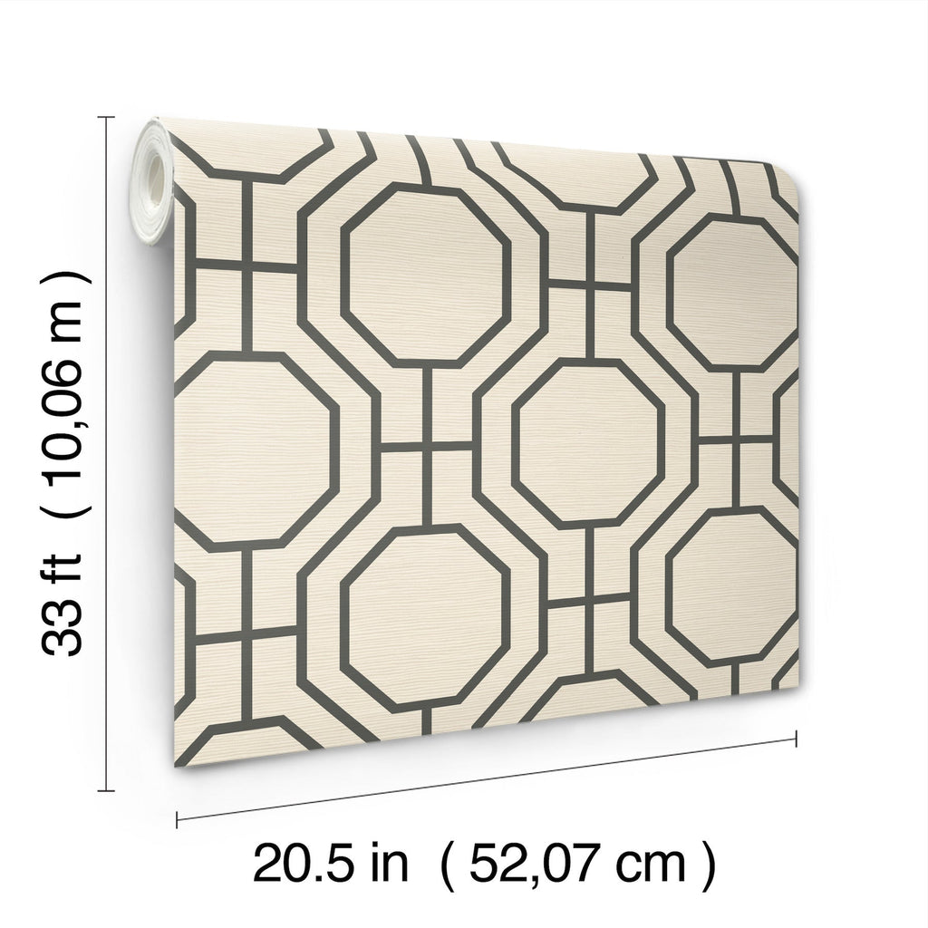 Manor Geometric Trellis Wallpaper wallpaper detail or room view