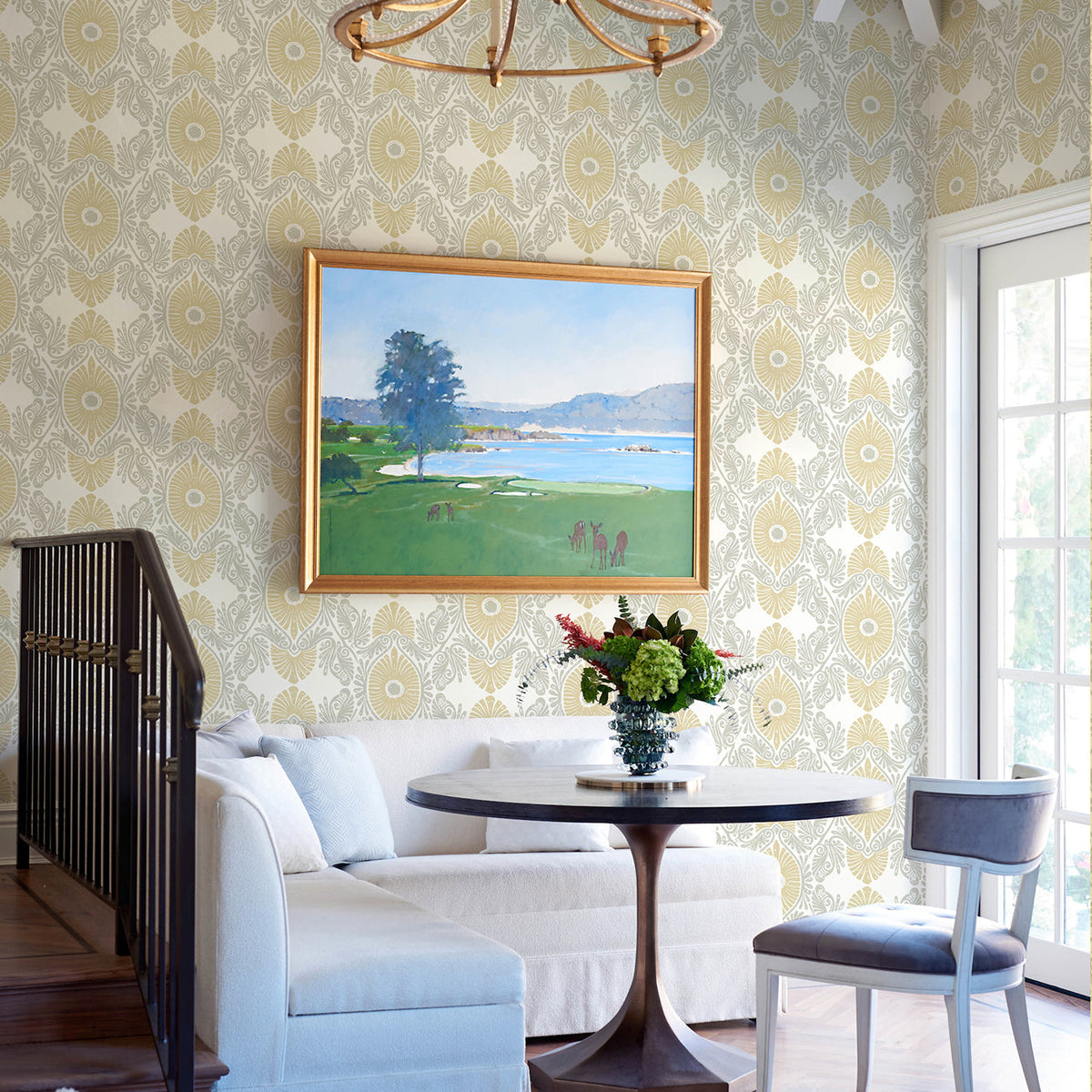 Villa Embellished Ogee Wallpaper wallpaper detail or room view