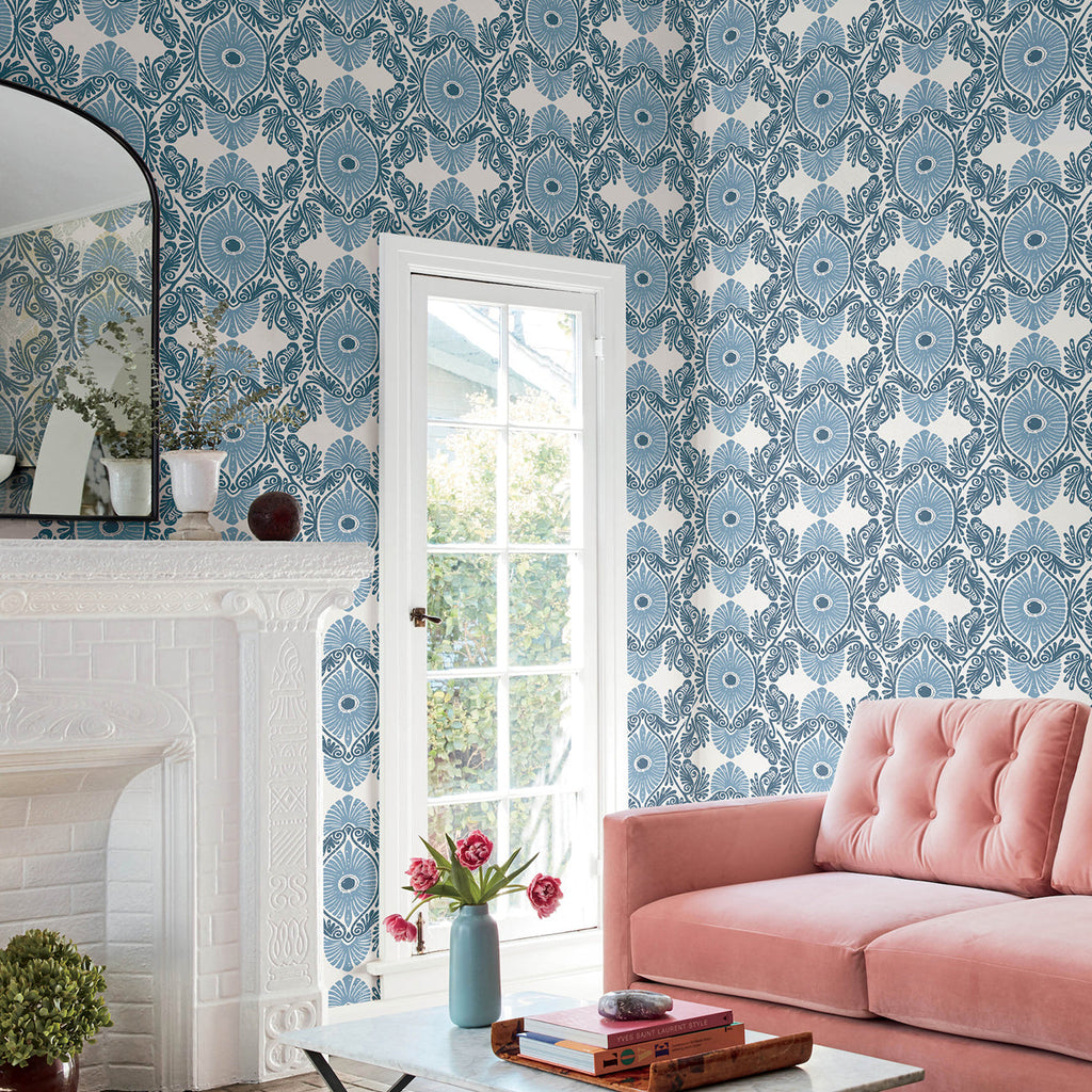 Villa Embellished Ogee Wallpaper wallpaper detail or room view