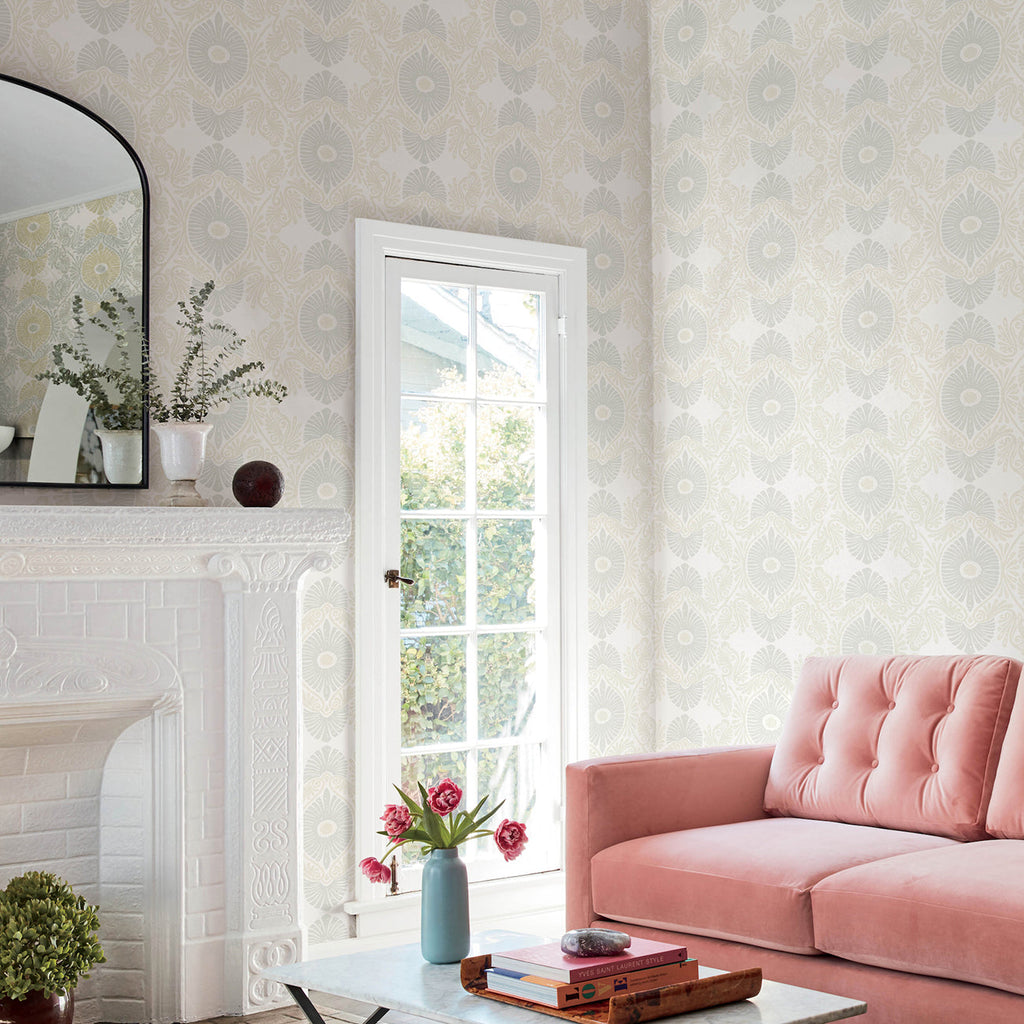 Villa Embellished Ogee Wallpaper wallpaper detail or room view