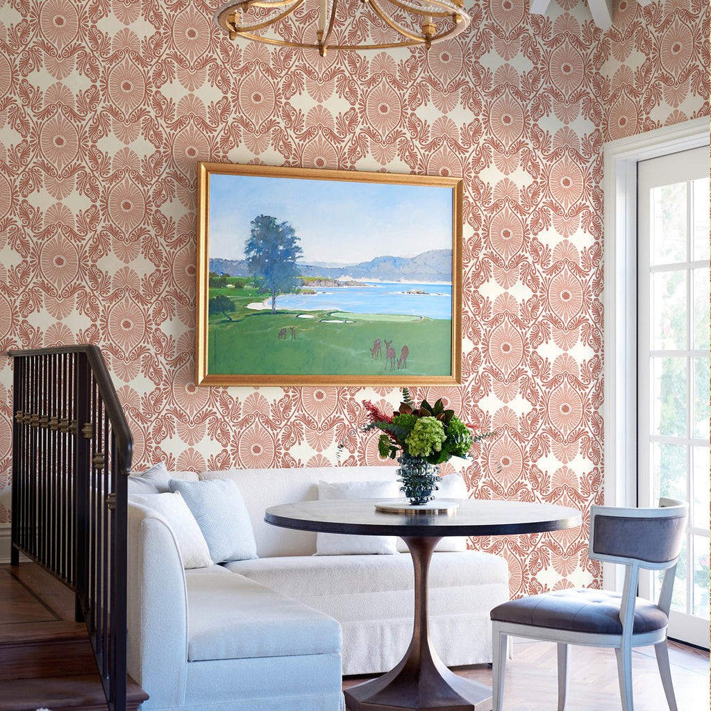 Villa Embellished Ogee Wallpaper wallpaper detail or room view