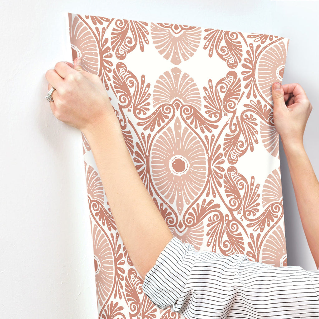 Villa Embellished Ogee Wallpaper wallpaper detail or room view