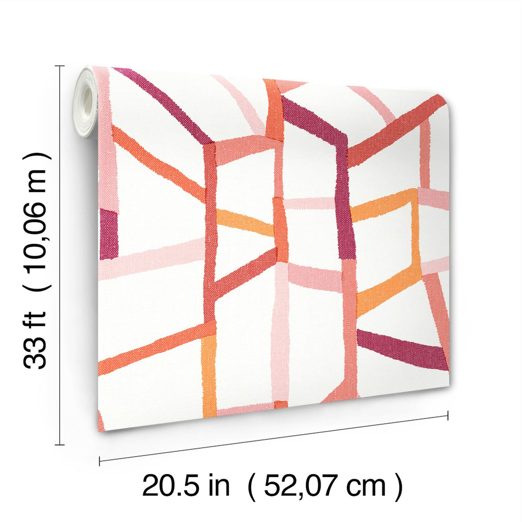 Tate Geometric Linen Wallpaper wallpaper detail or room view