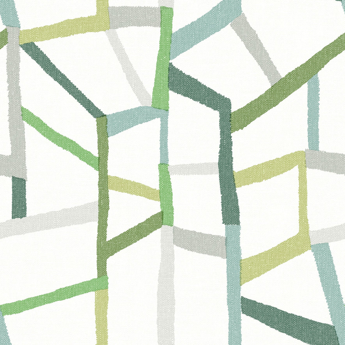 Tate Geometric Linen Wallpaper in Green