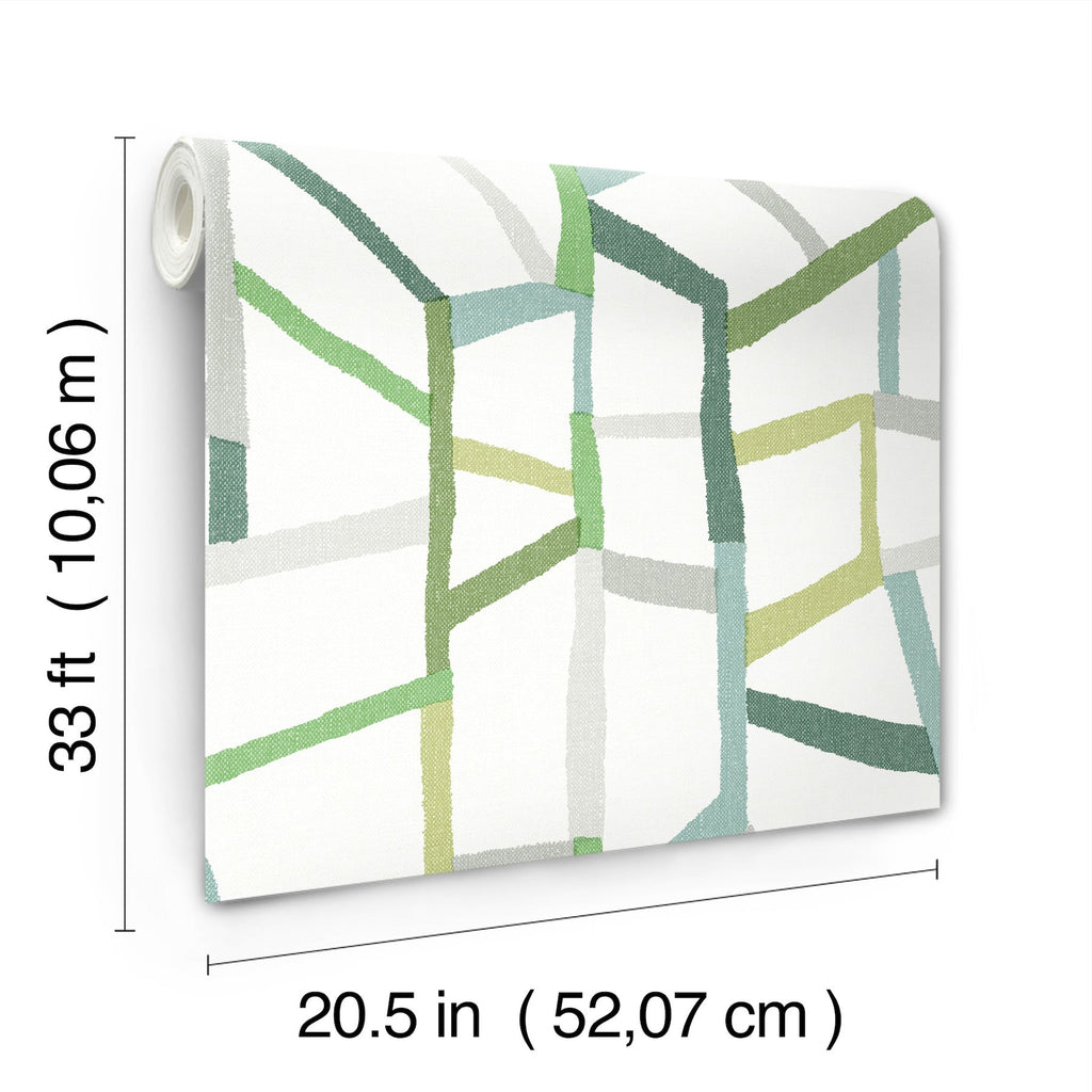 Tate Geometric Linen Wallpaper wallpaper detail or room view