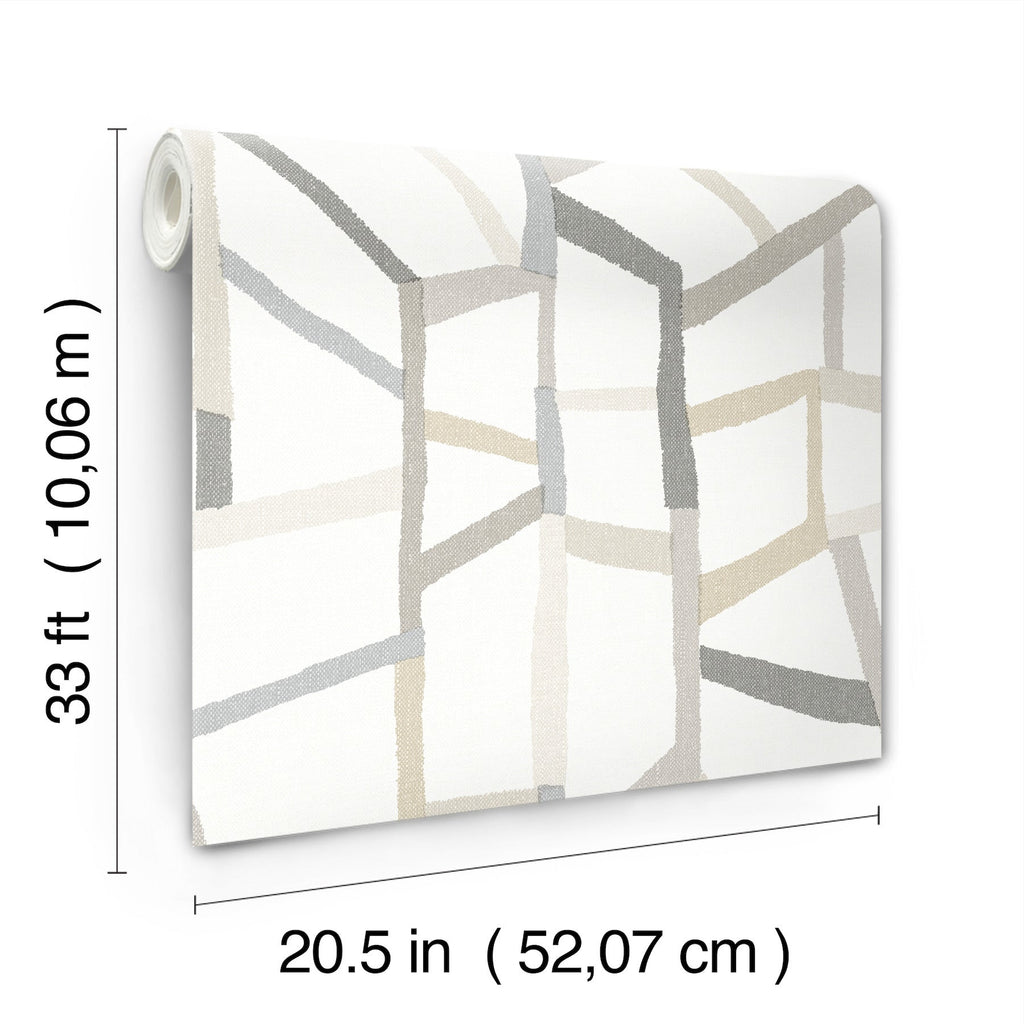 Tate Geometric Linen Wallpaper wallpaper detail or room view