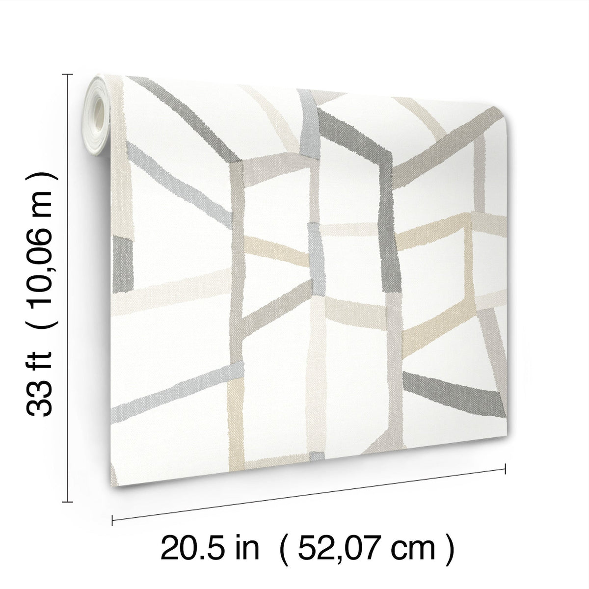 Tate Geometric Linen Wallpaper wallpaper detail or room view