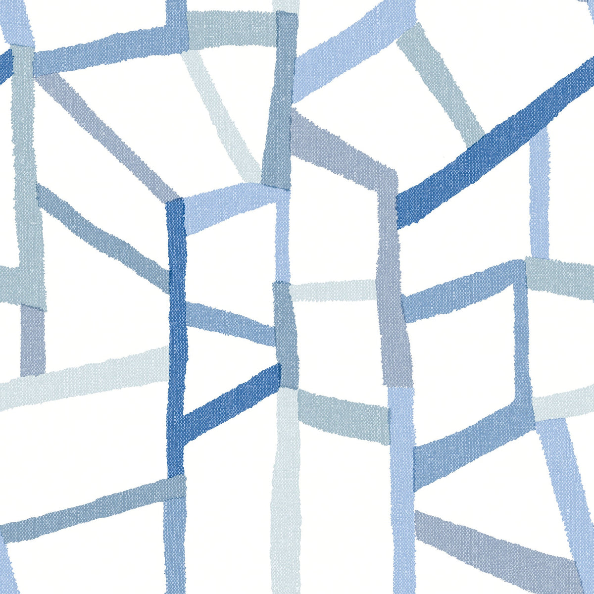 Tate Geometric Linen Wallpaper in Blue
