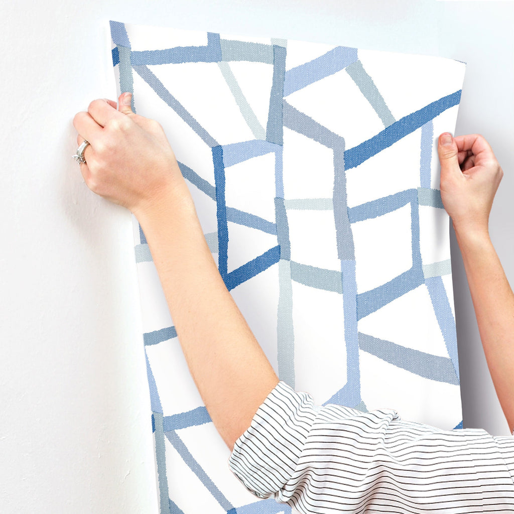 Tate Geometric Linen Wallpaper wallpaper detail or room view