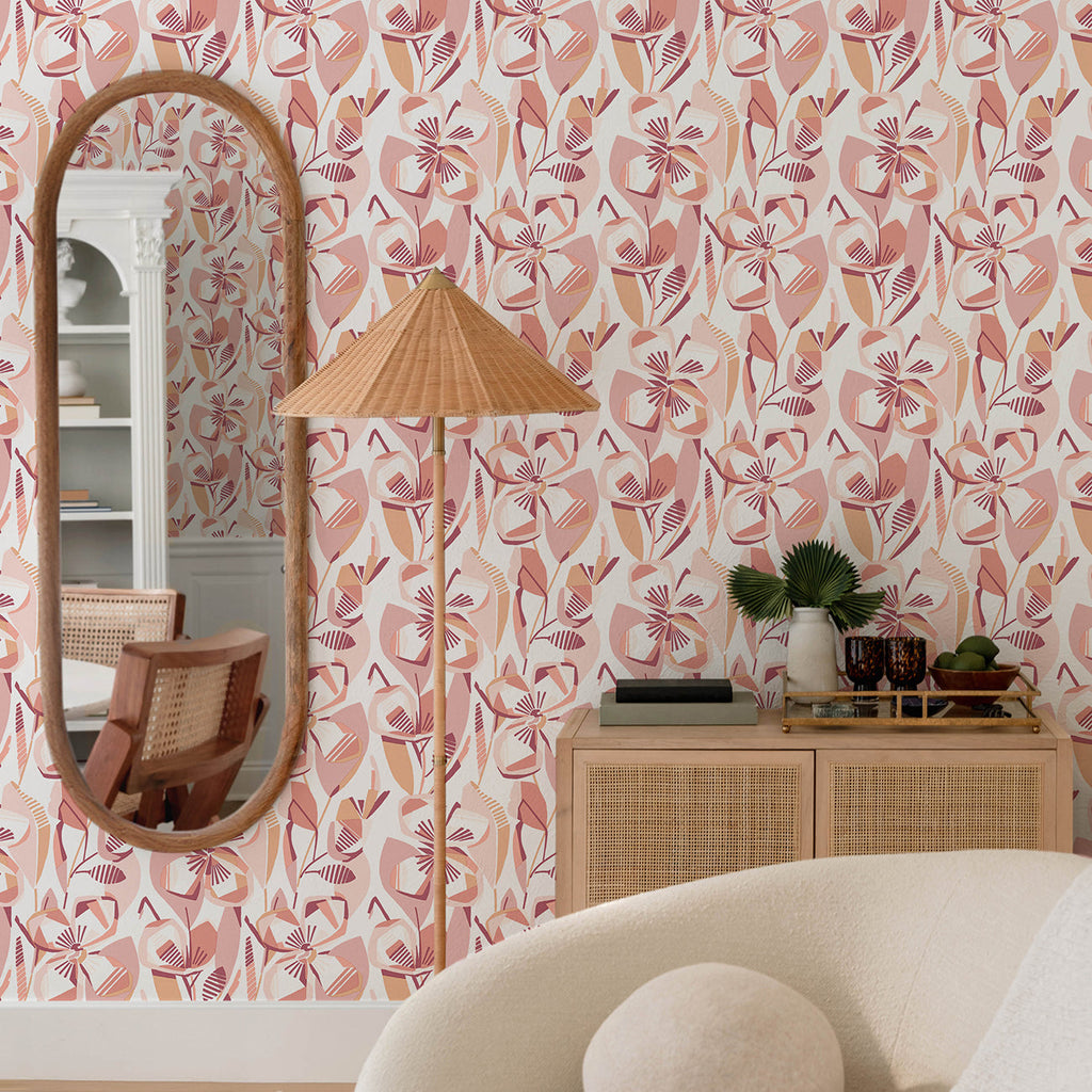 Nathalie Abstract Blooms Wallpaper wallpaper detail or room view