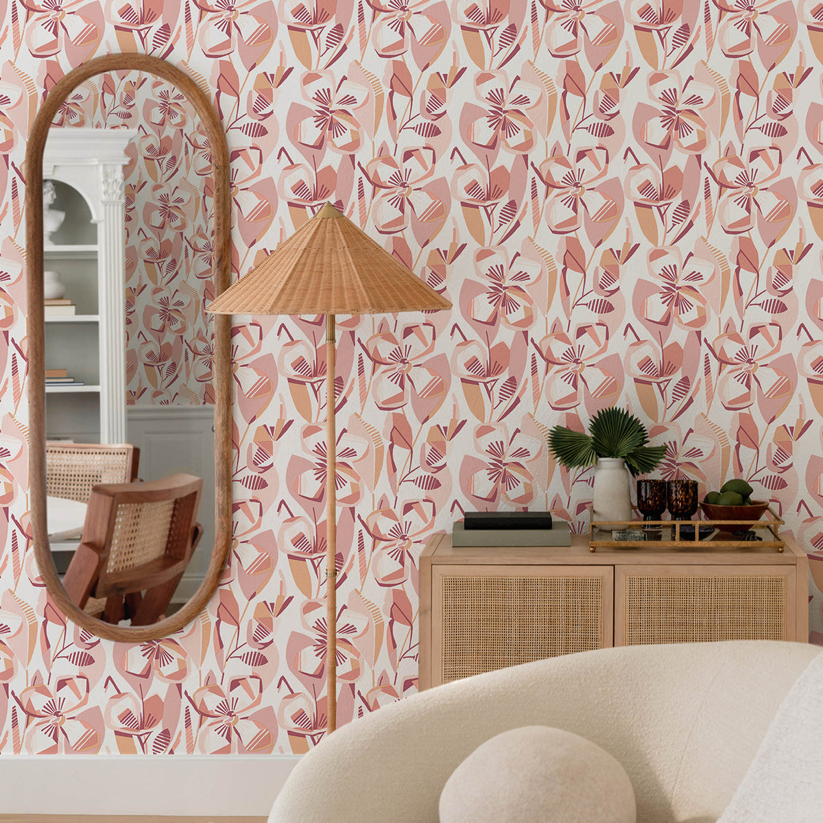 Nathalie Abstract Blooms Wallpaper wallpaper detail or room view