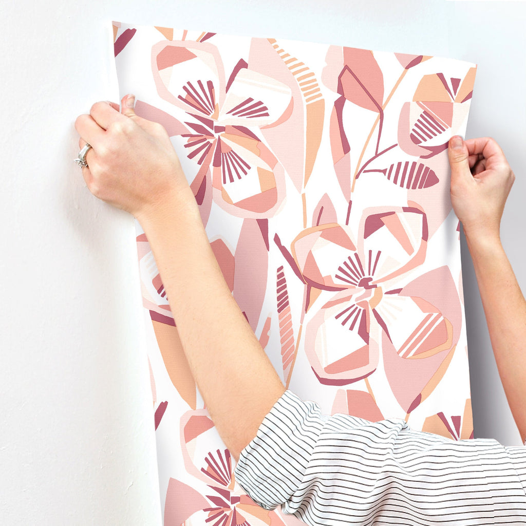 Nathalie Abstract Blooms Wallpaper wallpaper detail or room view