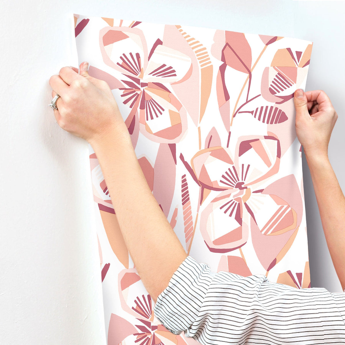 Nathalie Abstract Blooms Wallpaper wallpaper detail or room view