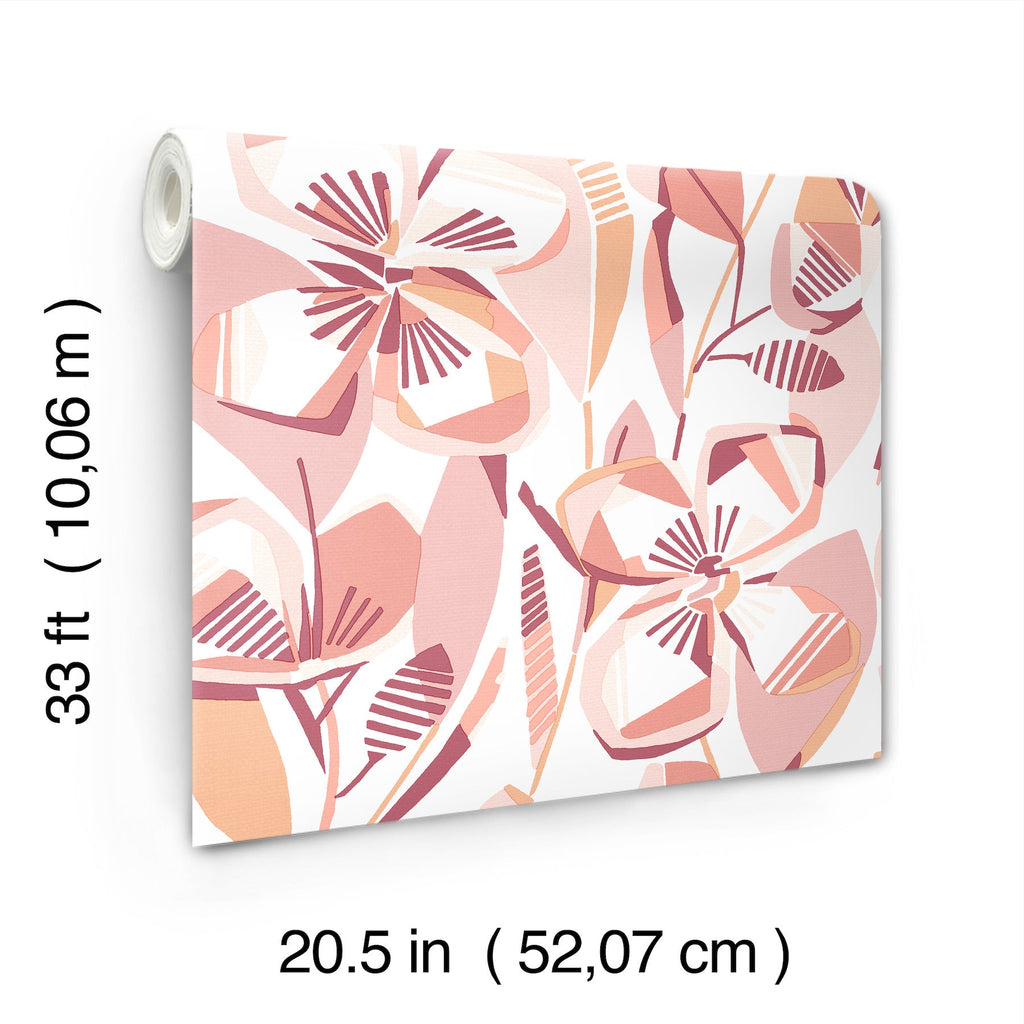 Nathalie Abstract Blooms Wallpaper wallpaper detail or room view