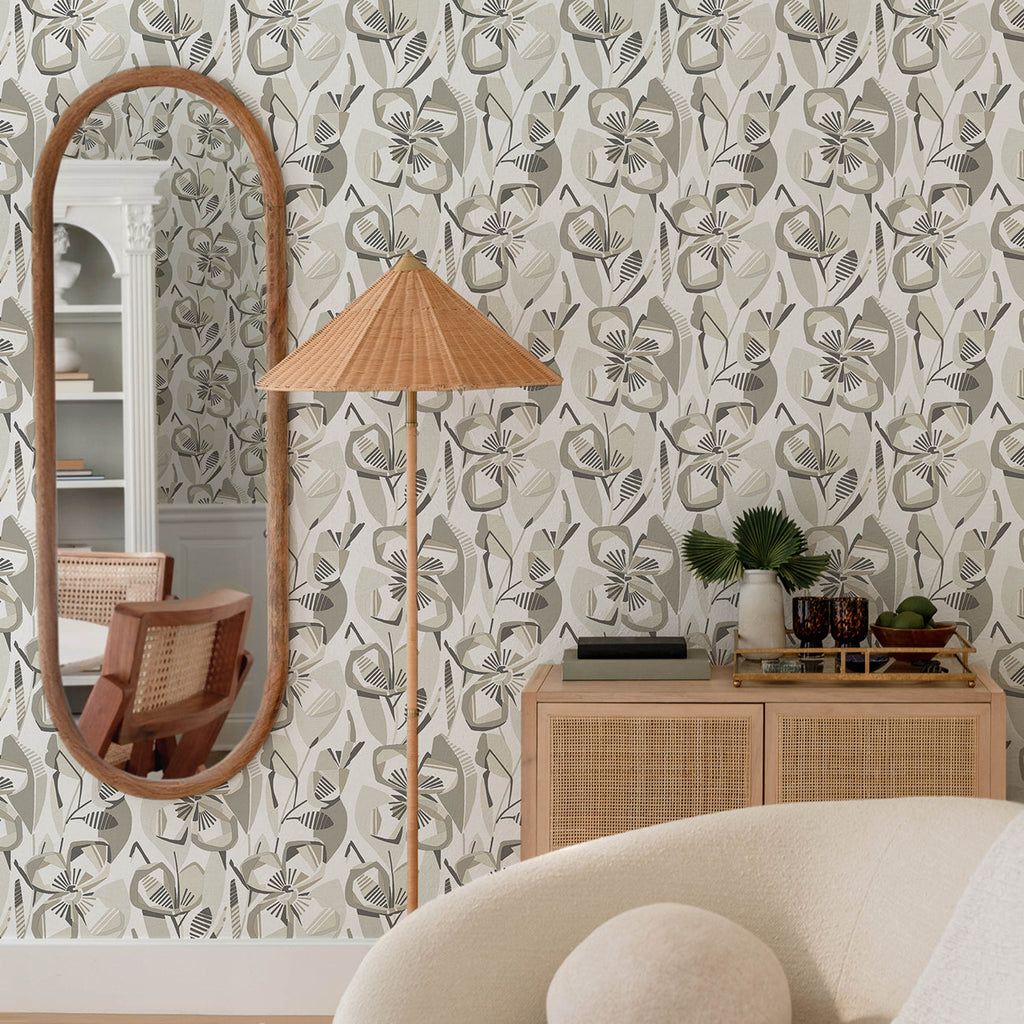 Nathalie Abstract Blooms Wallpaper wallpaper detail or room view