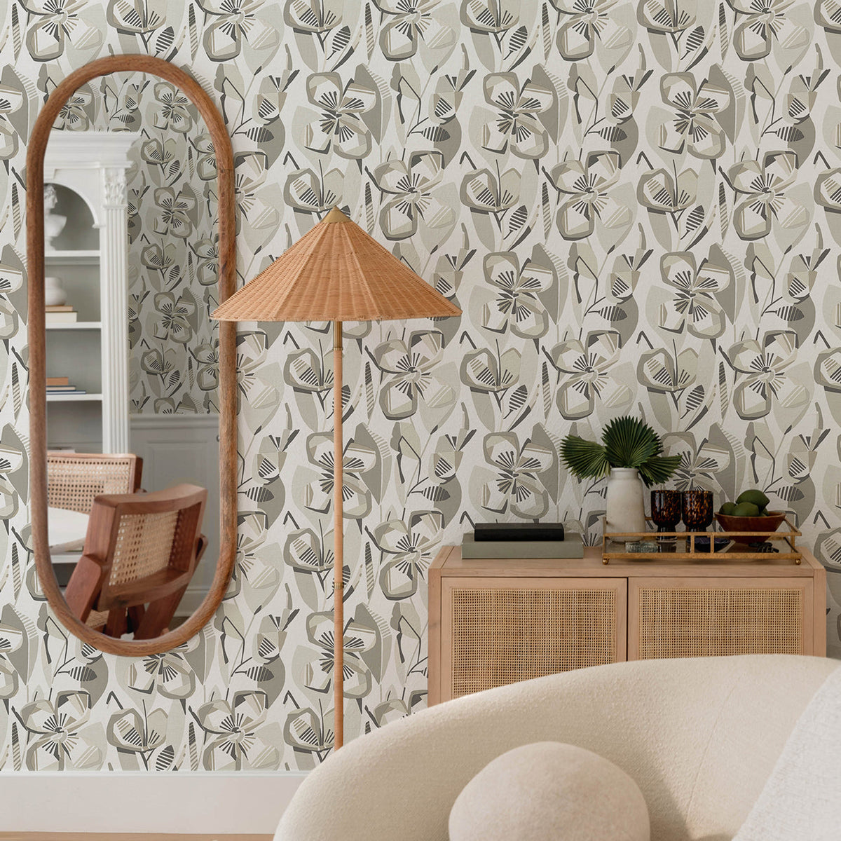 Nathalie Abstract Blooms Wallpaper wallpaper detail or room view