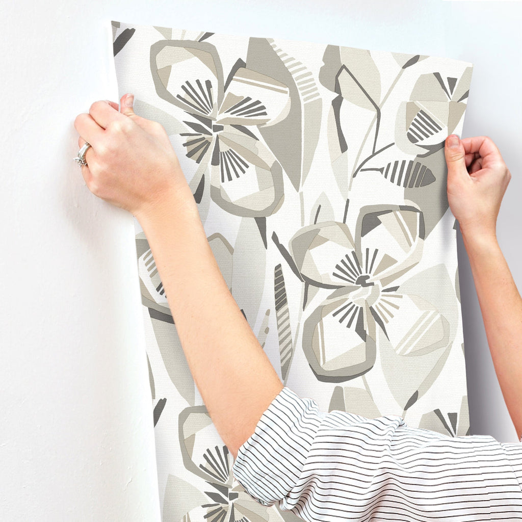 Nathalie Abstract Blooms Wallpaper wallpaper detail or room view