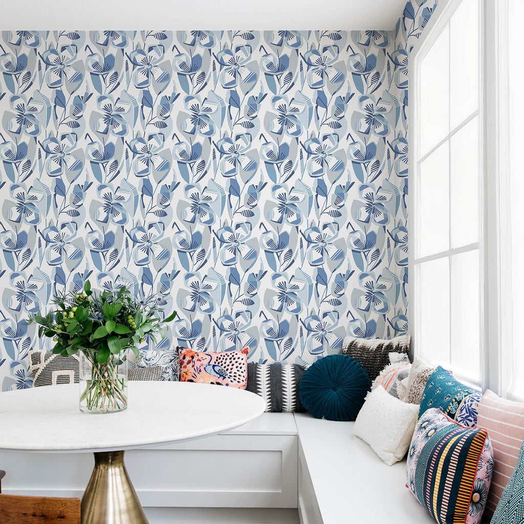 Nathalie Abstract Blooms Wallpaper wallpaper detail or room view