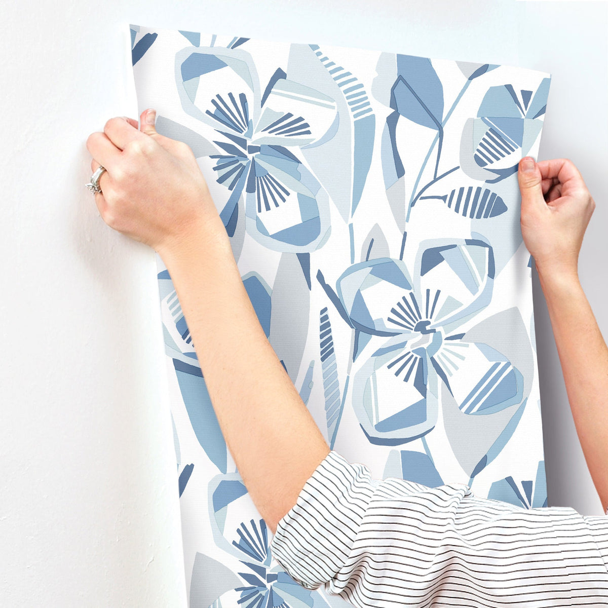 Nathalie Abstract Blooms Wallpaper wallpaper detail or room view