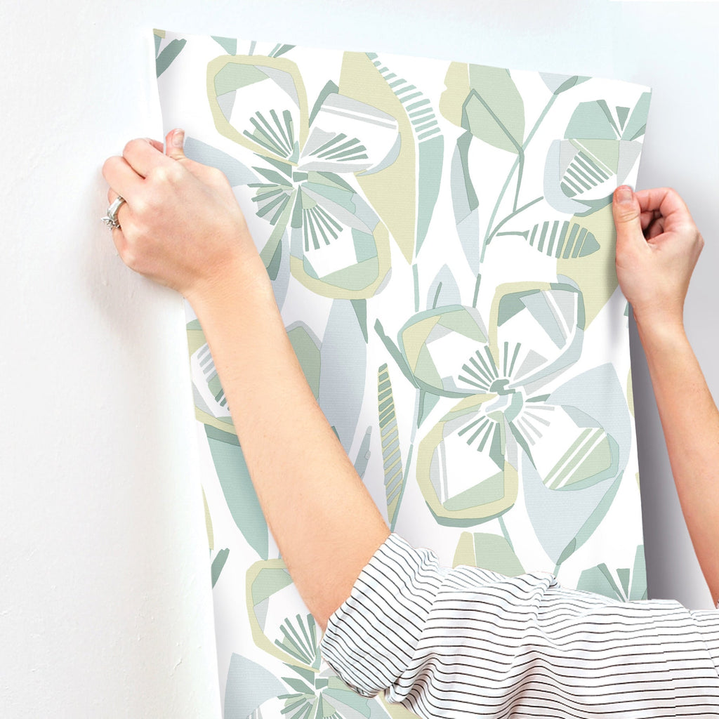 Nathalie Abstract Blooms Wallpaper wallpaper detail or room view