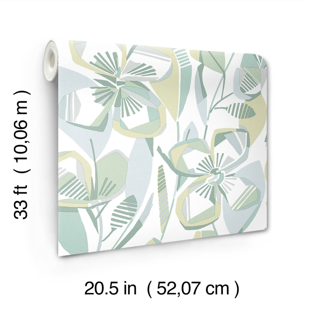 Nathalie Abstract Blooms Wallpaper wallpaper detail or room view