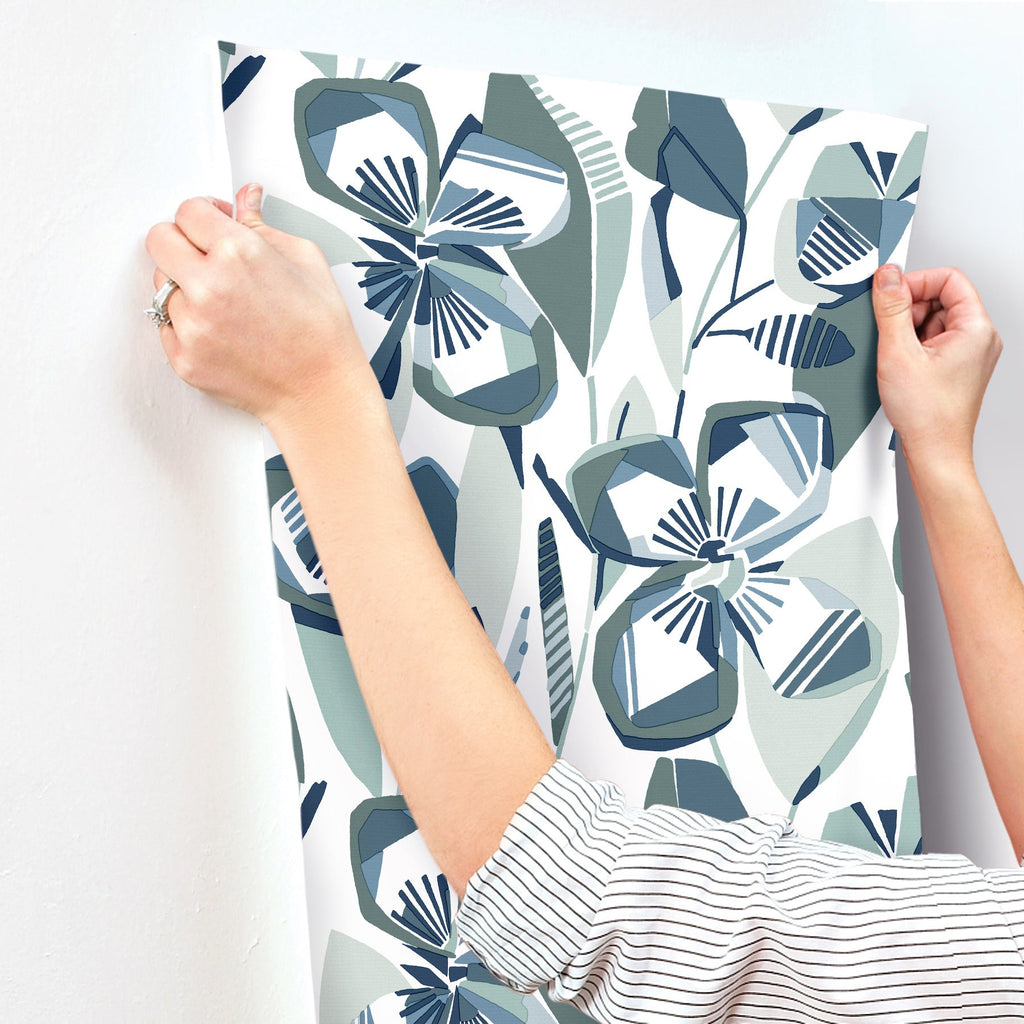 Nathalie Abstract Blooms Wallpaper wallpaper detail or room view