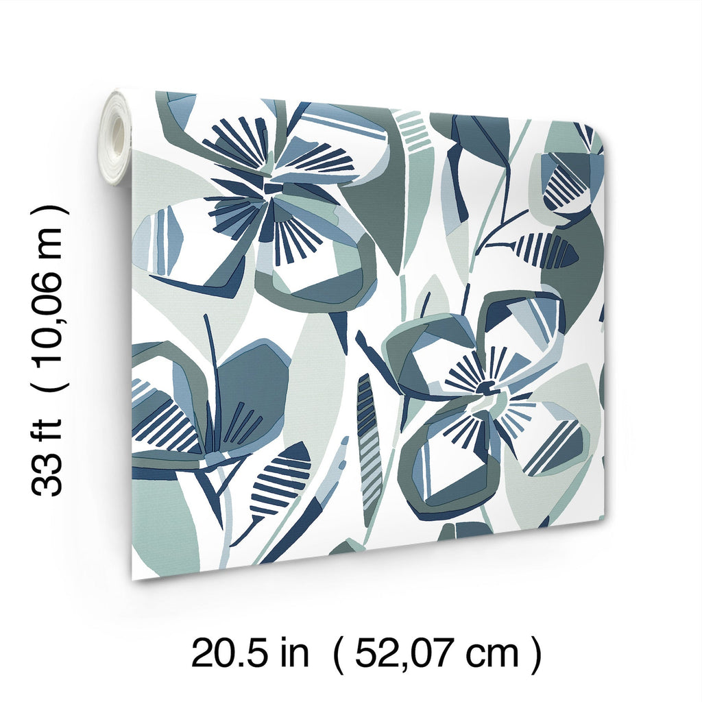 Nathalie Abstract Blooms Wallpaper wallpaper detail or room view
