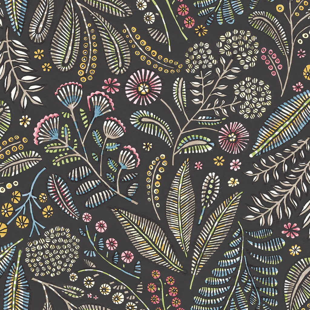 Briar Floral Wallpaper in Charcoal