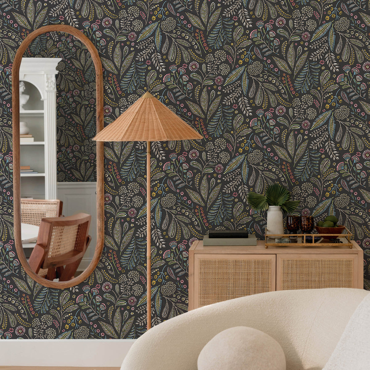 Briar Floral Wallpaper wallpaper detail or room view