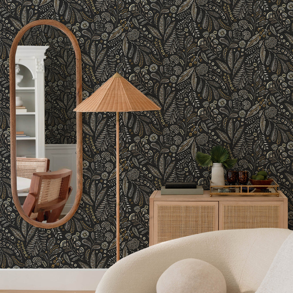 Briar Floral Wallpaper wallpaper detail or room view
